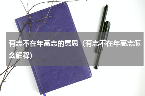 有志不在年高志的意思（有志不在年高志怎么解释）