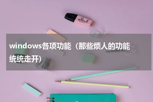 windows各项功能（那些烦人的功能统统走开）