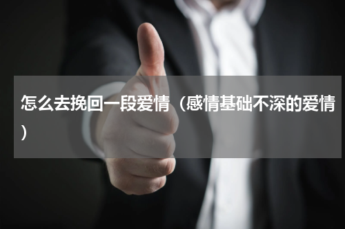 怎么去挽回一段爱情（感情基础不深的爱情）