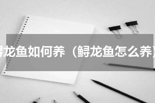 鲟龙鱼如何养（鲟龙鱼怎么养）