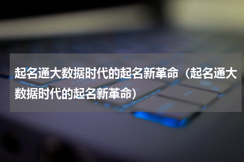 起名通大数据时代的起名新革命（起名通大数据时代的起名新革命）
