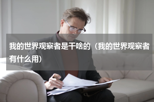 我的世界观察者是干啥的（我的世界观察者有什么用）