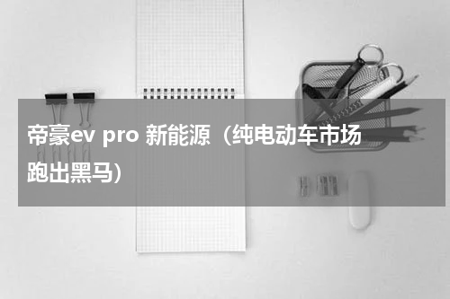 帝豪ev pro 新能源（纯电动车市场跑出黑马）