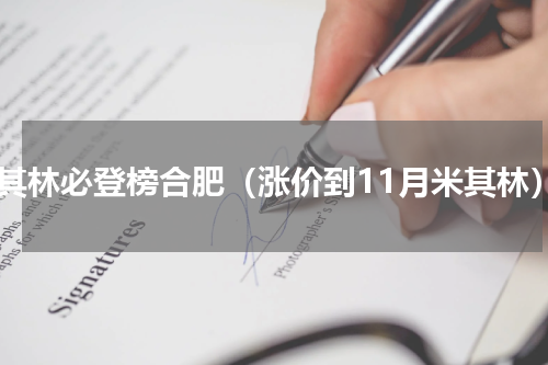 米其林必登榜合肥（涨价到11月米其林）