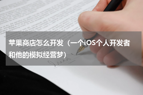 苹果商店怎么开发（一个iOS个人开发者和他的模拟经营梦）