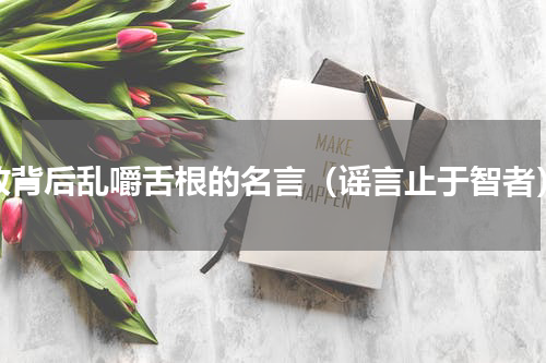 致背后乱嚼舌根的名言（谣言止于智者）