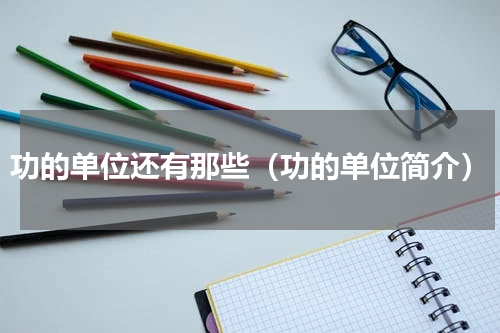 功的单位还有那些（功的单位简介）