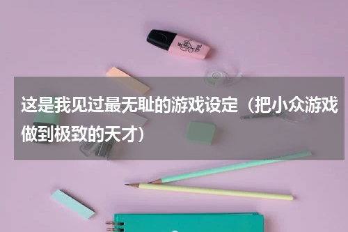这是我见过最无耻的游戏设定（把小众游戏做到极致的天才）