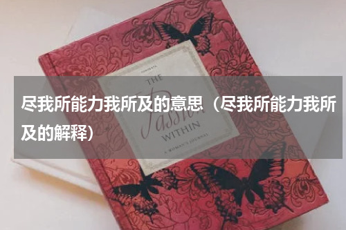 尽我所能力我所及的意思（尽我所能力我所及的解释）