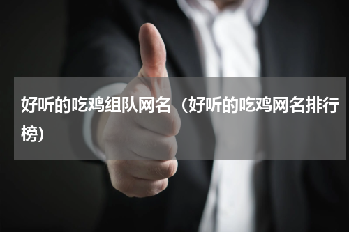 好听的吃鸡组队网名（好听的吃鸡网名排行榜）