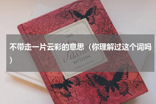不带走一片云彩的意思（你理解过这个词吗）