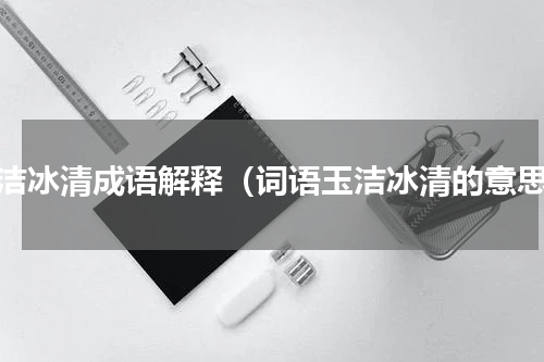 玉洁冰清成语解释（词语玉洁冰清的意思）