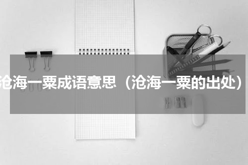 沧海一粟成语意思（沧海一粟的出处）