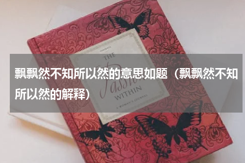 飘飘然不知所以然的意思如题（飘飘然不知所以然的解释）