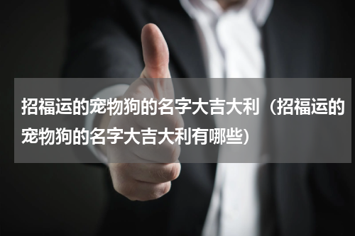 招福运的宠物狗的名字大吉大利（招福运的宠物狗的名字大吉大利有哪些）