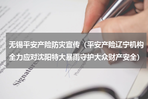 无锡平安产险防灾宣传（平安产险辽宁机构全力应对沈阳特大暴雨守护大众财产安全）