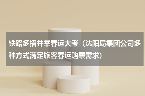 铁路多措并举春运大考（沈阳局集团公司多种方式满足旅客春运购票需求）