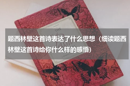 题西林壁这首诗表达了什么思想（细读题西林壁这首诗给你什么样的感悟）