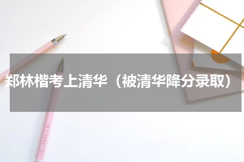 郑林楷考上清华（被清华降分录取）