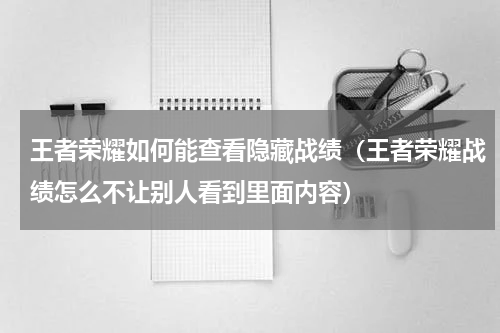 王者荣耀如何能查看隐藏战绩（王者荣耀战绩怎么不让别人看到里面内容）